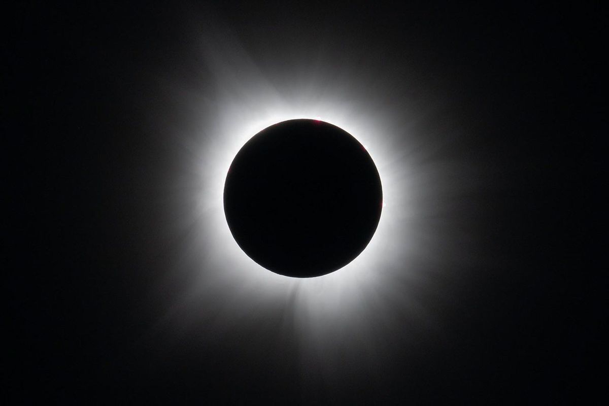 Imagen del eclipse solar total en Dallas, Texas, el lunes 8 de abril de 2024. Créditos: NASA/Keegan Barber.